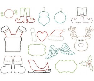 Stickserie - Weihnachts Doodle